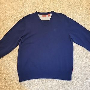 Mens navy v neck Izod sweater